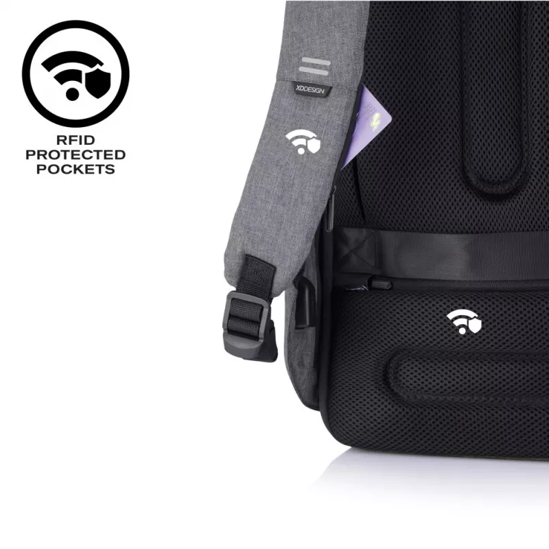 XD Design Bobby Hero XL P705.711 Anti-Diebstahl-Rucksack, 17-Zoll-Laptop, 12,9-Zoll-Tablet, USB-Ladeanschluss, 20 l, Schwarz