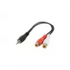 Audio-Klinke (3,5 mm) auf 2 RCA-Kabel GEMBIRD CCA-406 20 cm Schwarz