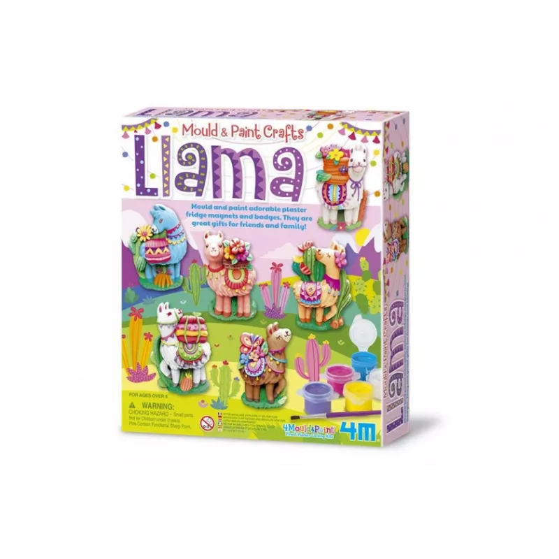 Pädagogisches Gips-Gießset 4M Lama 4754 – Formen und Materialien zur Herstellung von Lama-Figuren