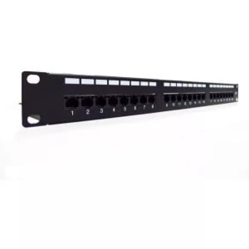 Digitus Professional DN-91624U 19-Zoll-Patchpanel, 24x RJ45, Cat 6, ungeschirmt, LSA, 1 HE, Schwarz