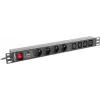 Lanberg PDU-04E04I-0200-IEC-BK 1HE Rack-PDU, 4x Typ E + 4x IEC C13, 10 A, 2 m, Schwarz