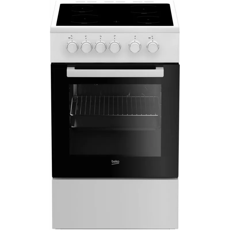 Beko FSS57000GW Herd Standherd Elektro Cerankochfeld Schwarz, Weiß