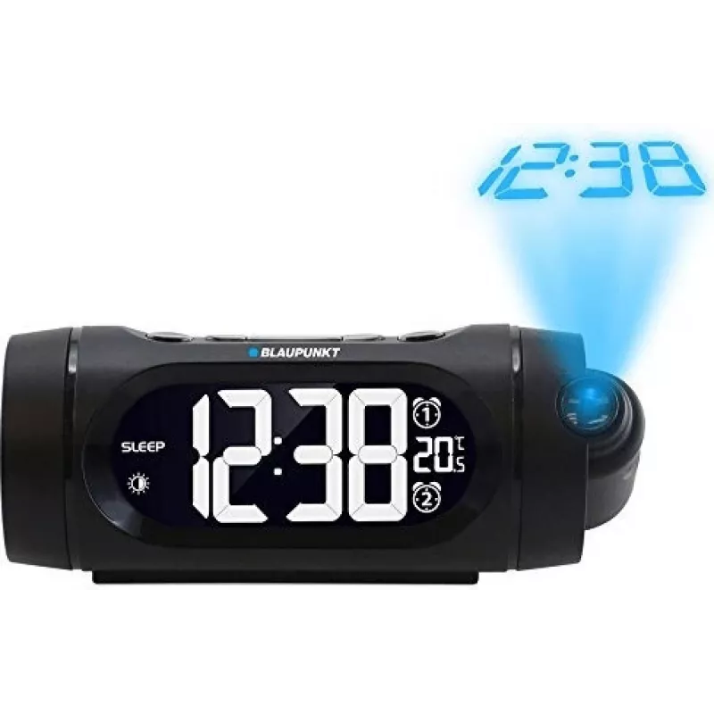 Blaupunkt CRP9BK Radiowecker, FM PLL, Projektor, 2 Weckzeiten, USB-Ladefunktion, Innentemperatur, Schwarz