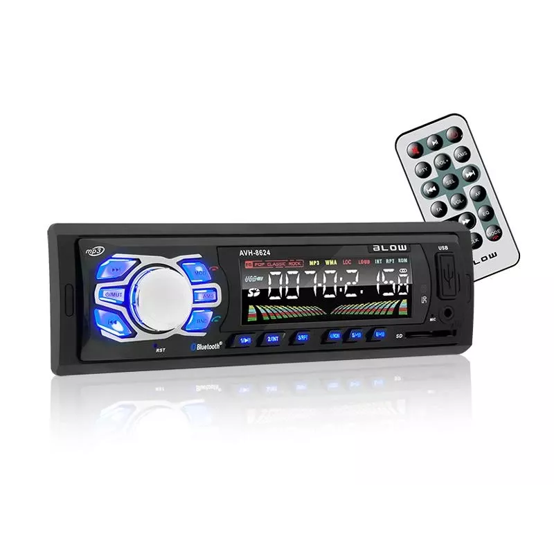 BLOW AVH-8624 Autoradio, 1 DIN, FM RDS, Bluetooth, USB, SD/MMC, AUX, MP3, LCD-Display, Fernbedienung, Schwarz