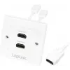 LogiLink AH0015 HDMI-Anschlussdose, Unterputz, 2 Ports, Weiß