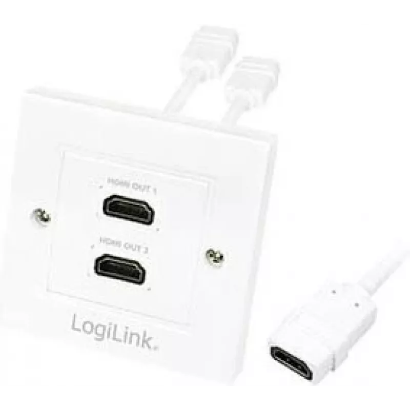 LogiLink AH0015 HDMI-Anschlussdose, Unterputz, 2 Ports, Weiß