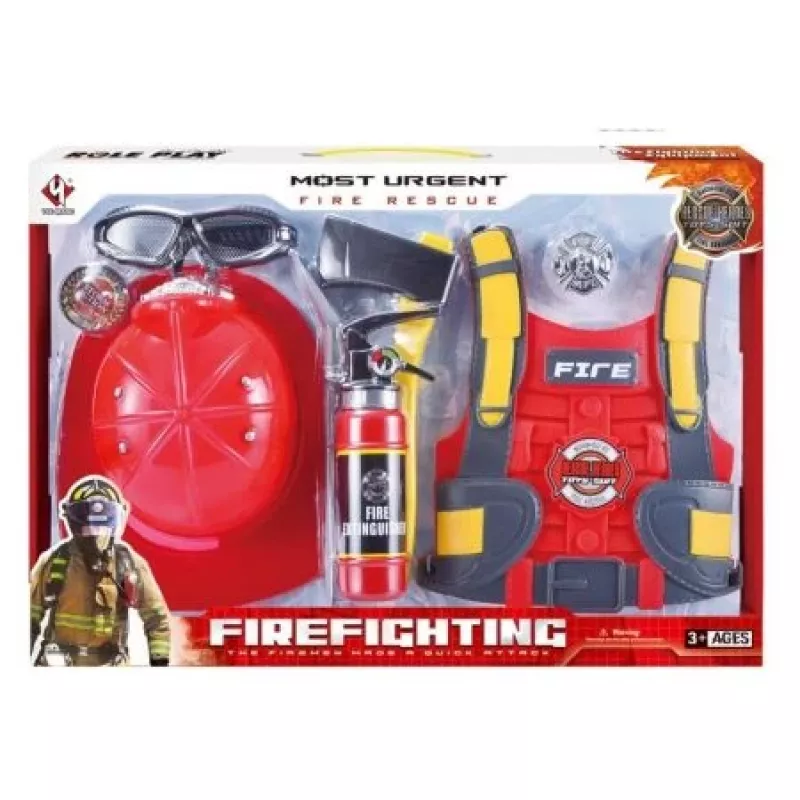 Rollenspiel-Feuerwehrset Ascato 111452 mit realistischen Zubehörteilen und strapazierfähigen Materialien