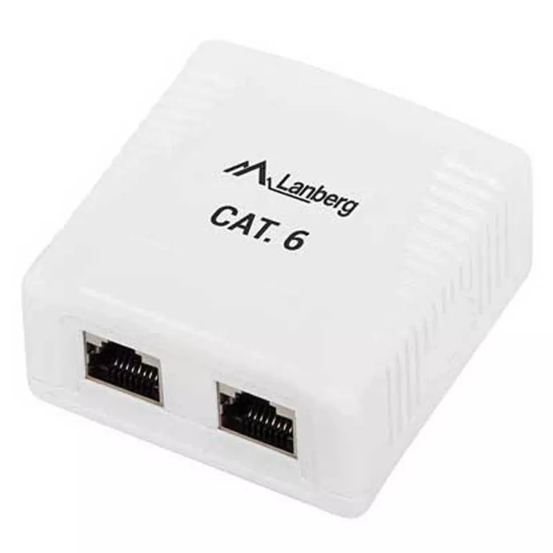 Lanberg OS6-0002-W Aufputzdose, 2x RJ45 Cat.6, Weiß