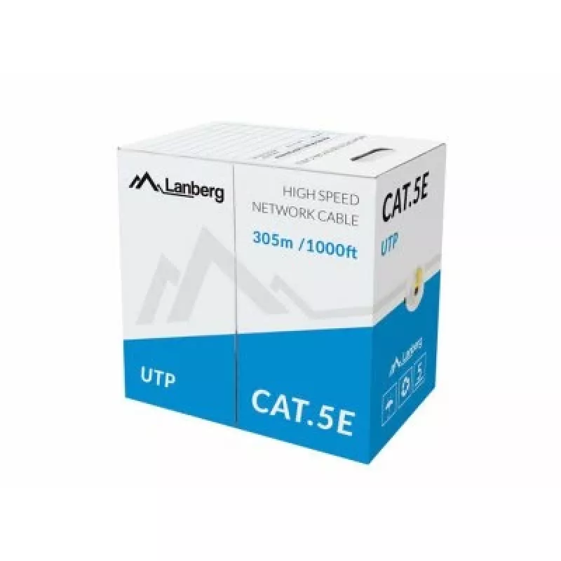 LANBERG Netzwerkkabel LCU5-10CC-0305-Y U/UTP Cat5e 305 m, 24 AWG CCA, gelb