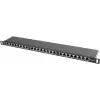 Patchpanel LANBERG PPS5-0024-B 24-Port CAT5e, Metall, 0,5 U, 445×99×22,3 mm, schwarz