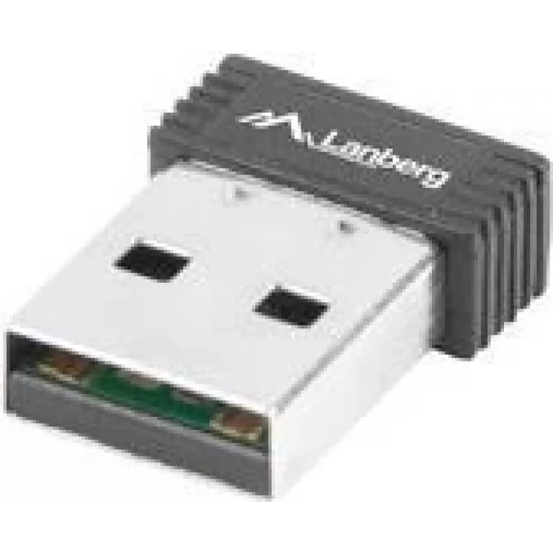 Lanberg NC-0150-WI Nano-USB-WLAN-Adapter N150, 150 Mbit/s, 1 interne Antenne, Schwarz