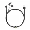 AUKEY CB-BAL5 3-in-1 Geflochtenes Kabel, Micro-USB / USB-C / Lightning, 1,2 m, Schwarz