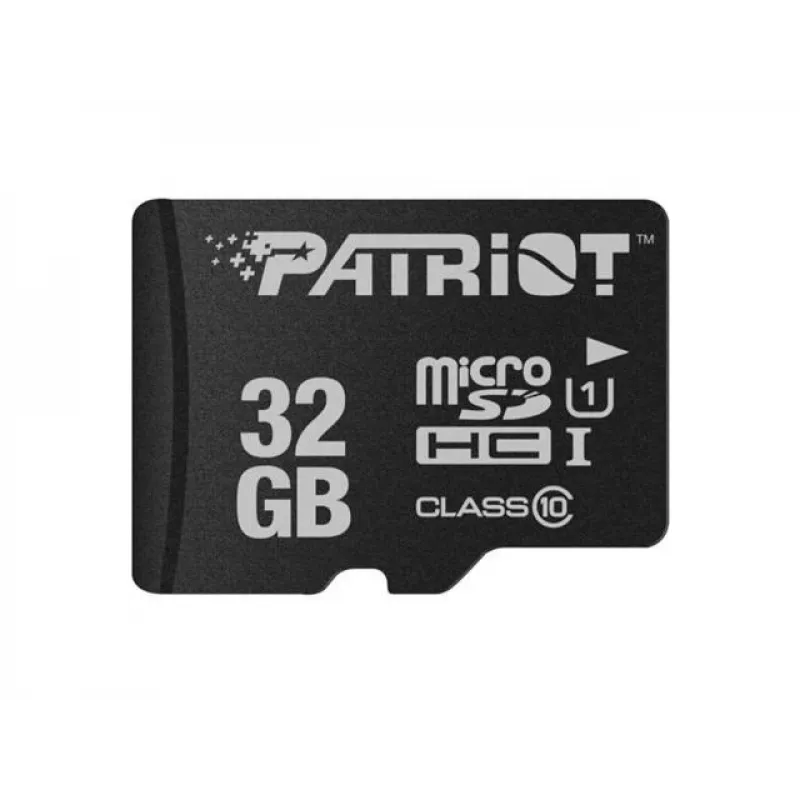 MicroSDHC-Speicherkarte PATRIOT PSF32GMDC10 — 32 GB, UHS‑I, Class 10 (U1), V10, 80 MB/s, schwarz