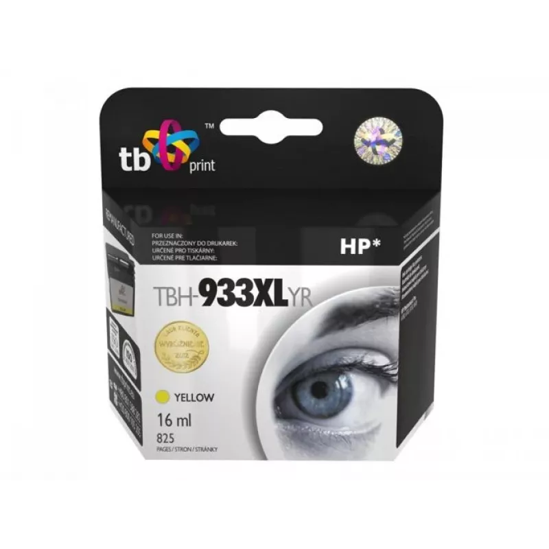 TB TBH-933XLYR Wiederaufbereitete Tintenpatrone für HP Officejet 6100 ePrinter (HP 933XL), Gelb