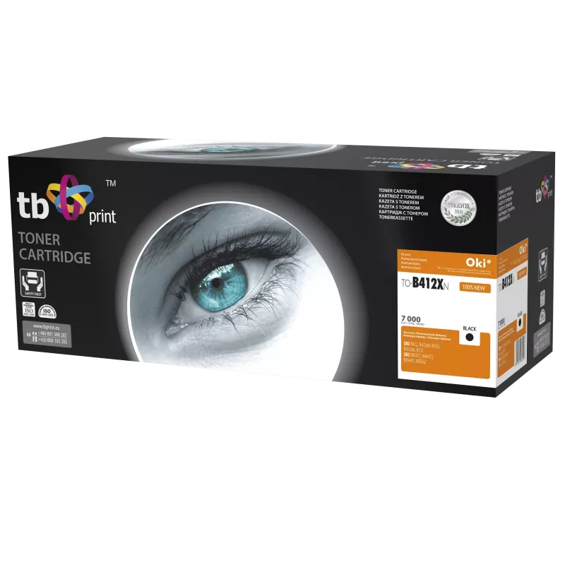 Toner TB Kompat. S OKI B412/B432, Schwarz, New 412XN