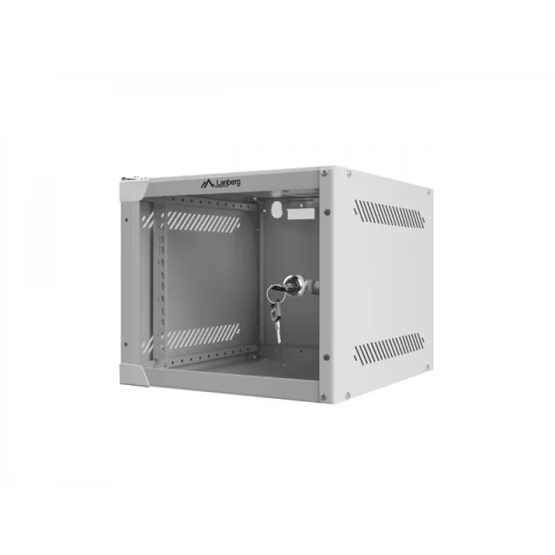 Lanberg WF10-2304-10S 10" Wandschrank (Rack) 4U, 280×310 mm, Glastür, 20 kg, grau (RAL 7035)