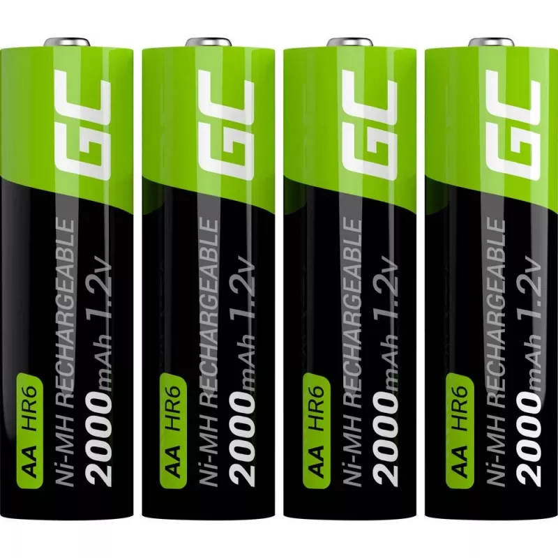 Green Cell GR02 NiMH AA Akkus, 4 Stück, 2000 mAh