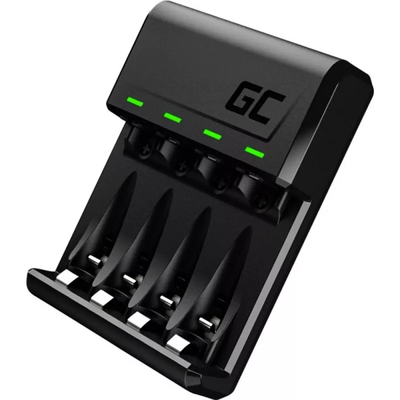 Batterieladegerät Green Cell GC VitalCharger USB, 4-Steckplätze, AA/AAA, USB-betrieben, schwarz