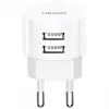 USAMS US-CC080 T20 rundes Reiseladegerät, 2x USB, 5 V 2,1 A, 10 W, weiß
