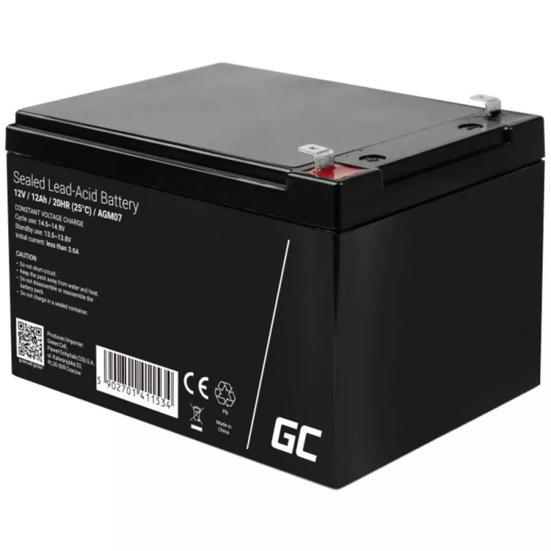 UPS-Batterie Green Cell AGM04 12V 7Ah versiegelte Blei-Säure (VRLA) schwarz, 1 Stück