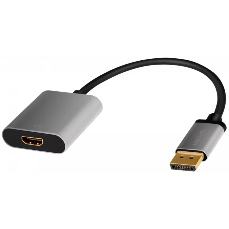 LogiLink CDA0108 Videokabel-Adapter 0,15 m DisplayPort HDMI Schwarz Grau