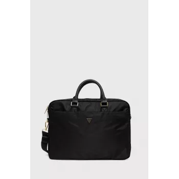 Laptoptasche GUESS GUCB15NTMLBK 16 Zoll schwarz Nylon mit Dreieck-Logo