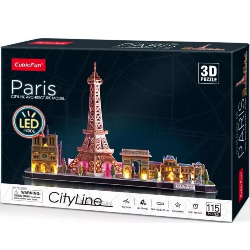 3D Puzzle CubicFun City Line Paris LED 115 tlg.