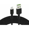 Lightning-auf-USB-A-Kabel Green Cell KABGC12, 2 m, Lightning – USB A, Schwarz