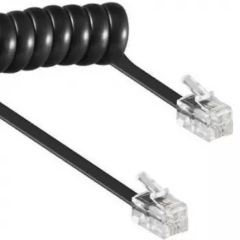 Spiralkabel RJ10/4P4C/2m/schwarz