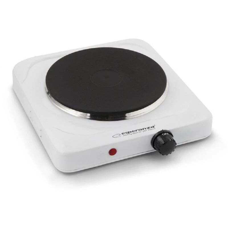 Esperanza EKH002W Pinatubo Einzelkochplatte elektrisch mit geschlossener Platte, 1500 W, Ø18,5 cm, weiß