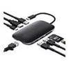 AUKEY CB-C71 8-in-1-USB-C-Hub, 3x USB-A 3.0, HDMI 4K@30Hz, Gigabit-RJ45, SD/microSD, USB-C PD 100 W, 0,15 m Kabel, Aluminium, schwarz
