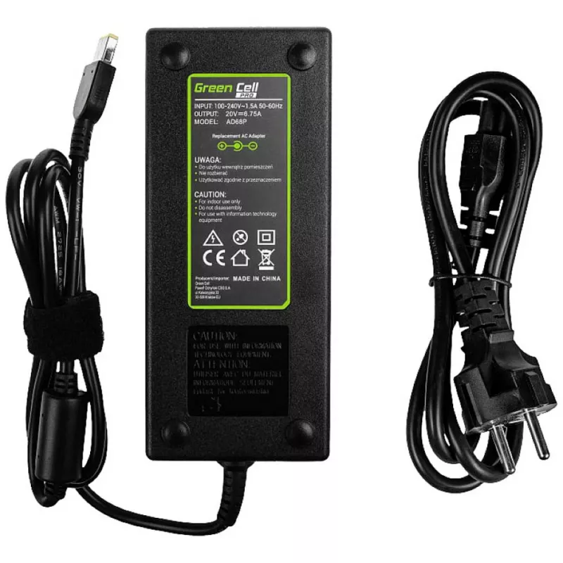Netzteil Green Cell AD68P 135 W AC/DC 20 V 6,75 A für Innenbereich Schwarz