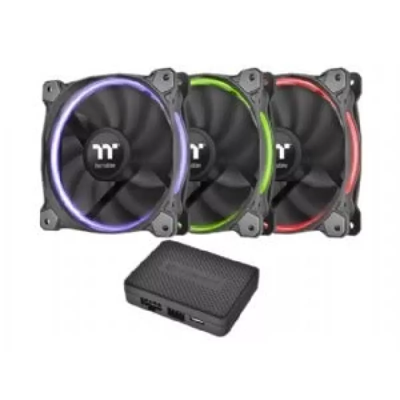 Thermaltake Riing 12 RGB TT Premium Edition CL-F049-PL12SW-A Gehäuselüfter, 3er-Pack, 120 mm, 1400 U/min, RGB