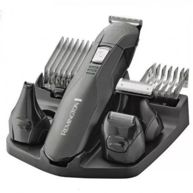 Remington PG6030 Edge Pflegeset, titanbeschichtete Klingen, 7 Längeneinstellungen, Akku, für Bart/Kopf/Nase/Ohren, Schwarz