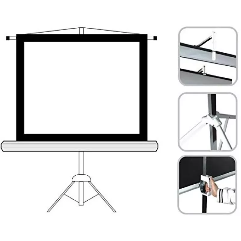 Maclean MC-536 Projektionsleinwand mit Stativ, 72 Zoll, 4:3