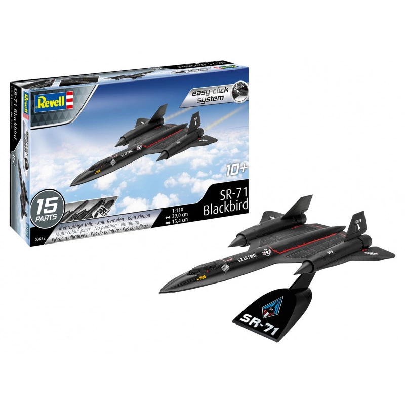 Revell 1/110 Maßstab Lockheed SR-71 Blackbird Easy Click Modellbausatz
