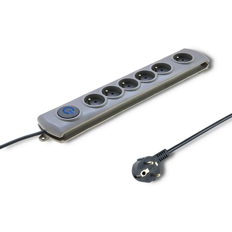 Überspannungsschutz Qoltec 50165 Grau 6 AC-Steckdosen 230 V 1,8 m