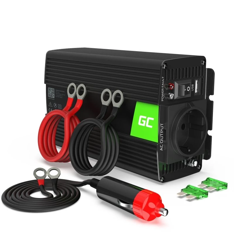 Green Cell® Spannungswandler 24V auf 230V 300W Schwarz