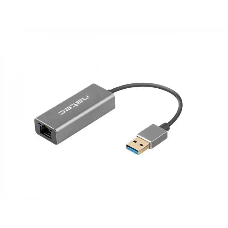 Natec Cricket NNC-1924 USB 3.0 Typ A auf RJ45 Ethernet-Adapter, 1000 Mbit/s, 15 cm Kabel, schwarz