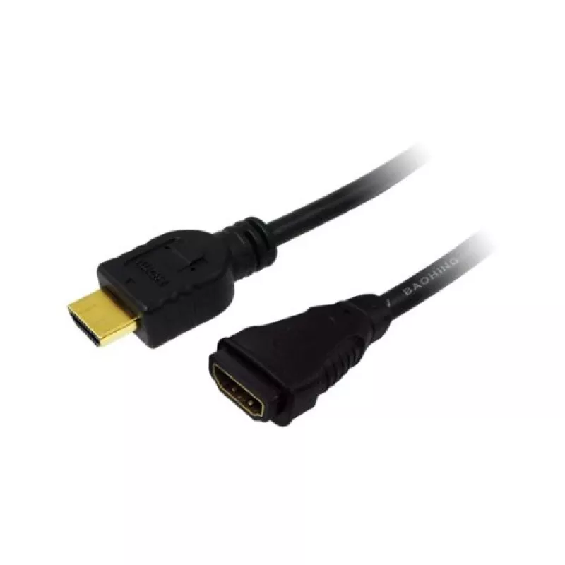 LogiLink CH0057 High-Speed-HDMI-Verlängerungskabel mit Ethernet, HDMI 1.4, A-Stecker auf A-Buchse, 4K/30, vergoldet, 3 m, schwarz
