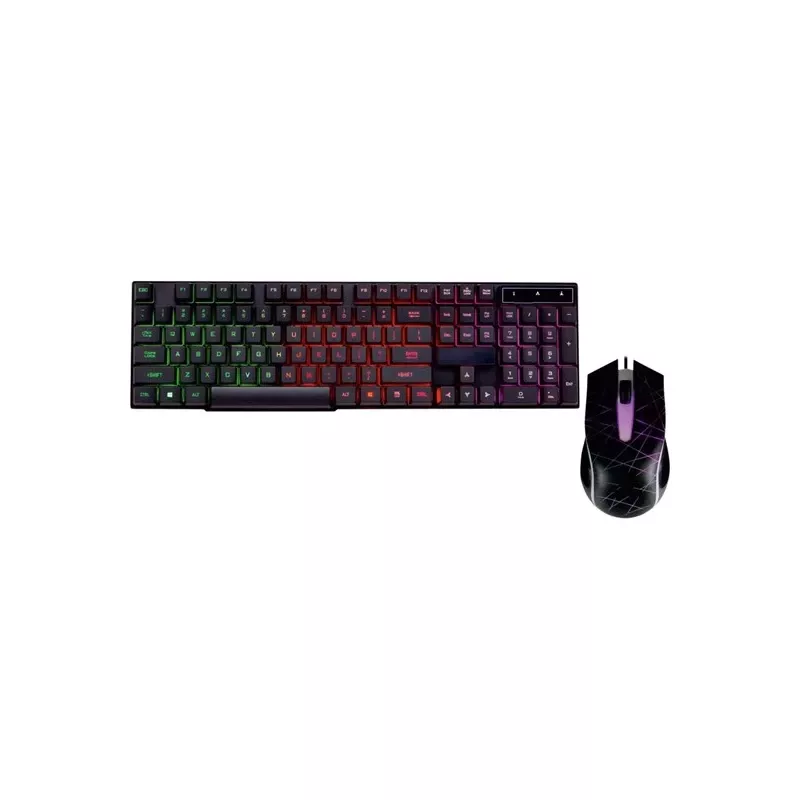 ART AK-50 USB-Set aus beleuchteter Tastatur und beleuchteter Maus, Schwarz