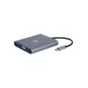 Gembird A-CM-COMBO6-01 USB-C 6-in-1 Multiport-Adapter, USB 3.1 Gen 1, HDMI 4K, VGA, PD 60 W, SD/microSD-Kartenleser, 3,5-mm-Audio, grau