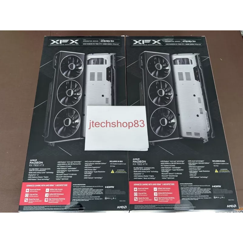 Grafikkarte XFX Radeon RX 7900 XTX 24 GB GDDR6, PCIe 4.0, 384-Bit, 355 W, 3x Lüfter