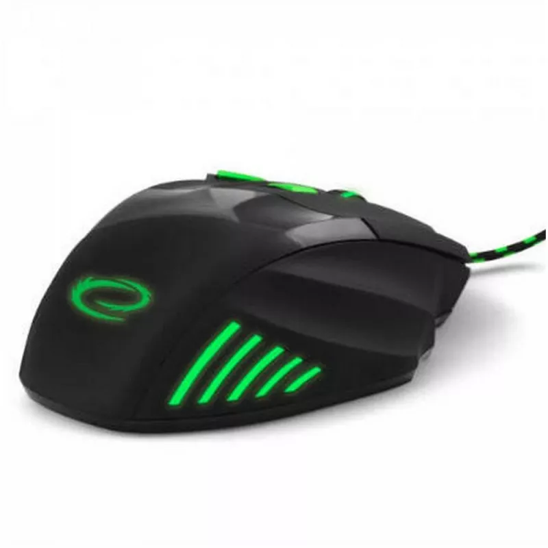 Esperanza EGM201G MX201 Wolf Gaming-Maus, kabelgebunden, 7D, optisch, 2400 DPI, USB, grün