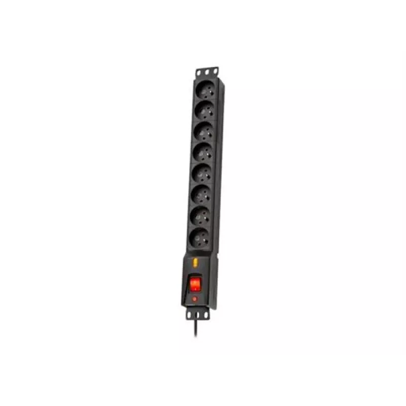 Überspannungsschutz-Steckdosenleiste LXARM810, 8x 230V, 5m, Schwarz