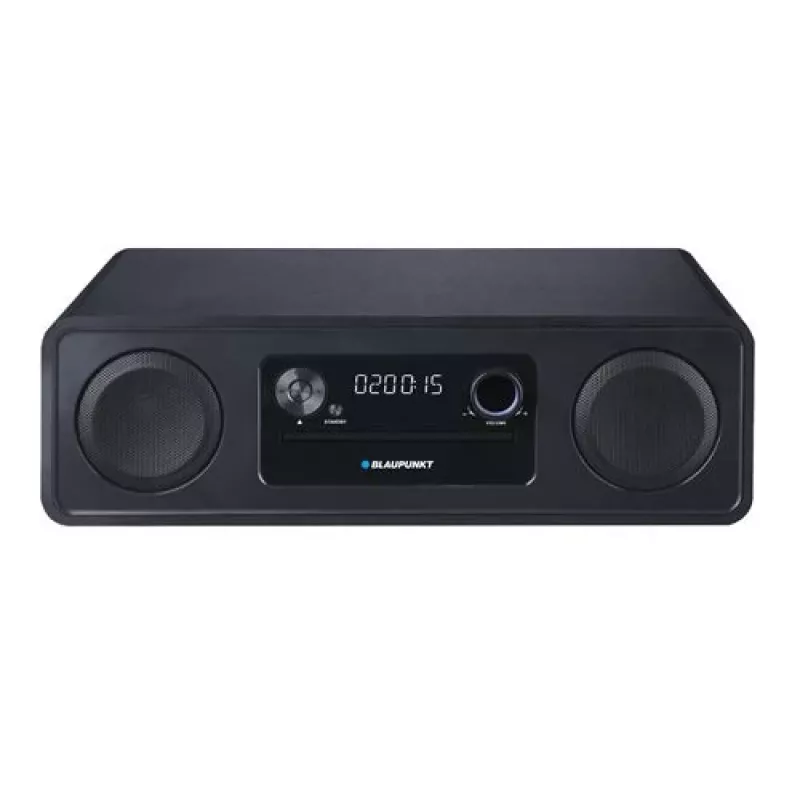 Blaupunkt MS20BK Micro-Hi-Fi-System, Bluetooth, CD/CD-RW/MP3/WMA, FM-Radio, USB, AUX, Uhr/Wecker, 120 W, schwarz