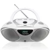 Blaupunkt BB14WH tragbares CD/MP3-Radio mit USB, AUX, FM, Silber/Weiß