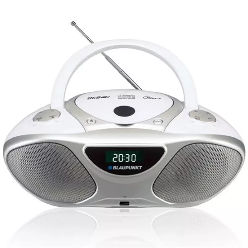 Blaupunkt BB14WH tragbares CD/MP3-Radio mit USB, AUX, FM, Silber/Weiß
