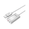 Unitek Y-247A USB-Stereo-Soundkarte, USB 2.0 Typ A auf 2x 3,5-mm-Miniklinke, Aluminium, 47 x 28 mm, Silber