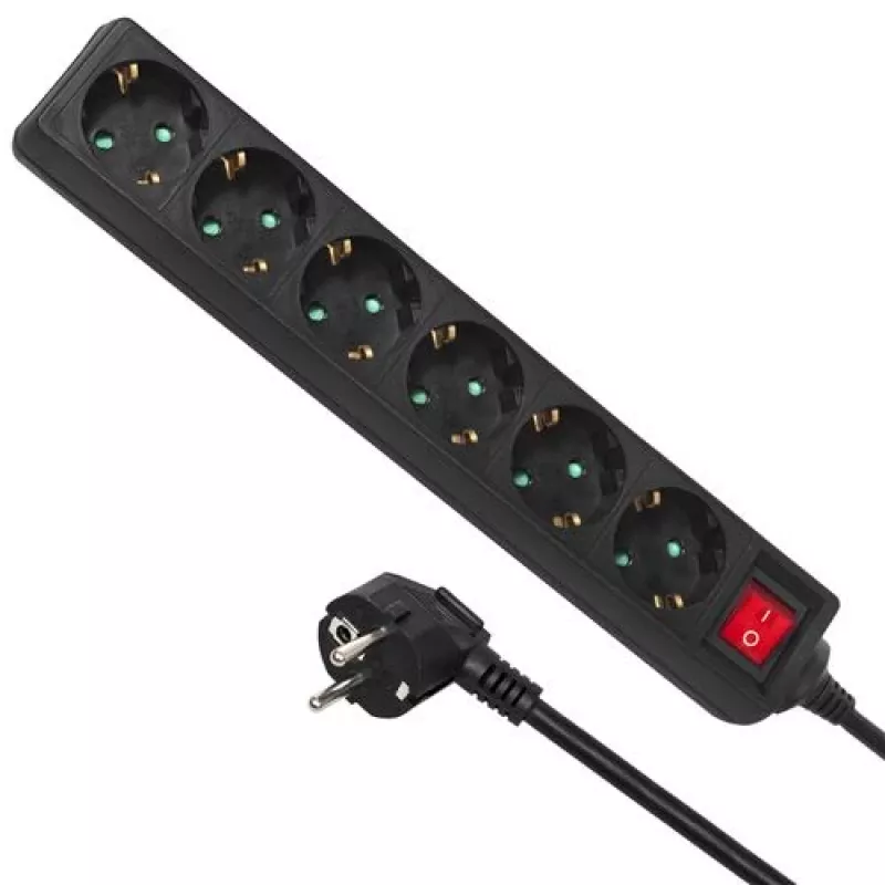 Steckdosenleiste MACLEAN MCE195G 6-fach, 5 m Kabel, schwarz